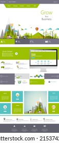 Modern Flat Eco One Page Website Design Template.