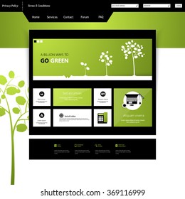 Modern Flat Eco website design template.
