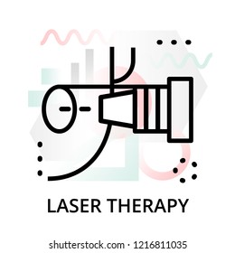 Modern Flat Editable Line Design Vector Illustration, Concept Of Laser Therapy Icon On Abstract Background, For Graphic And Web Design