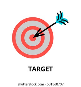 Modern flat editable line design vector illustration, business target icon, for graphic and web design