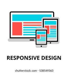 Modern flat editable line design vector illustration, concept of responsive design icon, for graphic and web design