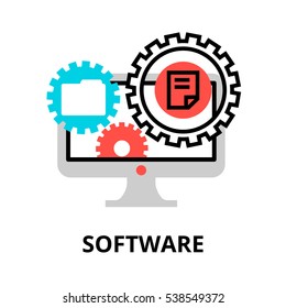 Modern Flat Editable Line Design Vector Illustration, Concept Of Software Icon, For Graphic And Web Design