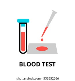 Modern flat editable line design vector illustration, concept of blood test icon, for graphic and web design