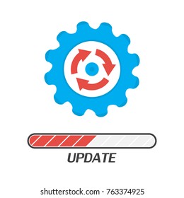 Modern flat editable line design vector illustration, concept of update application progress icon, for graphic and web design