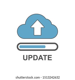 Modern flat editable vector illustration, concept of update application progress icon, for graphic and web design