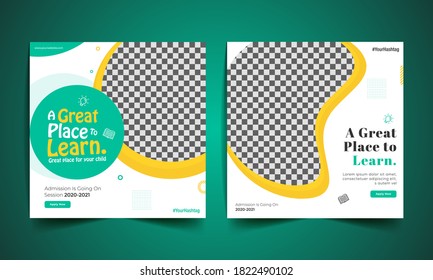 Modern & Flat Educational Social Media Post Templates. Fully editable .