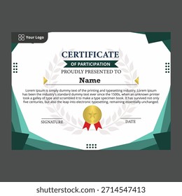 design de modelo de certificado moderno e elegante