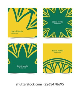 diseño moderno plano y elegante de fondo de red social rosa y verde