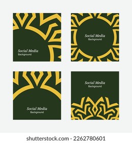 diseño moderno plano y elegante de color verde oliva y amarillo de fondo de los medios sociales