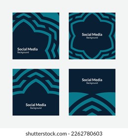 patrón moderno plano y elegante de fondo de red social color turquesa verde
