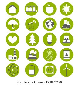 Modern flat energy vector icons set for your design 