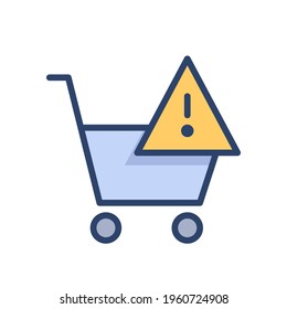 Modern flat error cart illustration icon