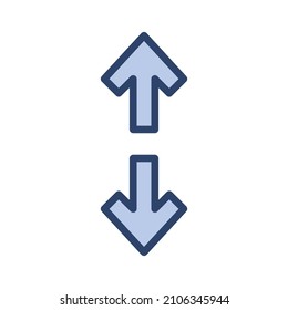 Modern flat expand vertical icon