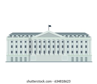 Modern Flat Famous Government Building, Suitable for Diagrams, Infographics, Illustration, And Other Graphic Related Assets - Washington Department Of Treasury Building