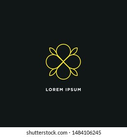 Modern flat flawless mono line emblem logo