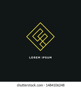 Modern flat flawless mono line emblem logo