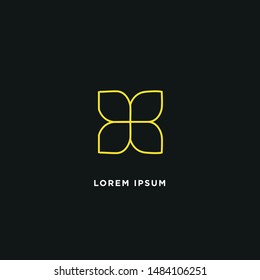 Modern flat flawless mono line emblem logo