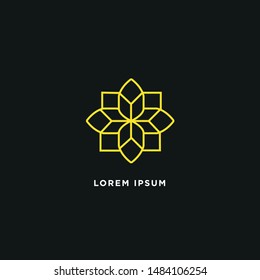 Modern flat flawless mono line emblem logo