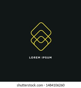 Modern flat flawless mono line emblem logo