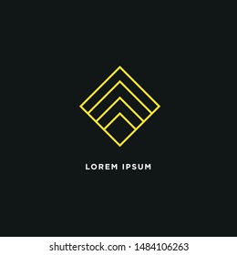Modern flat flawless mono line emblem logo