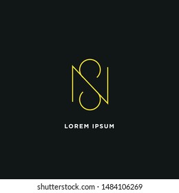 Modern flat flawless mono line emblem logo