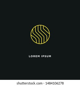 Modern flat flawless mono line emblem logo