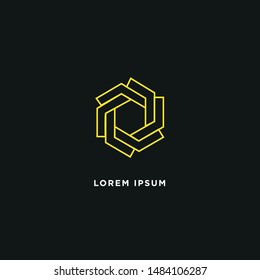 Modern flat flawless mono line emblem logo