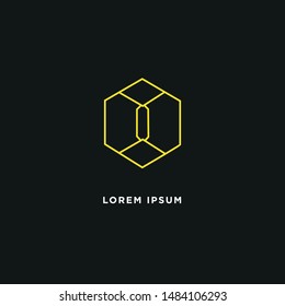 Modern flat flawless mono line emblem logo