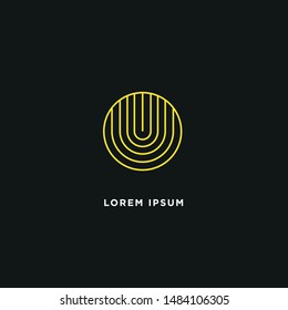 Modern flat flawless mono line emblem logo