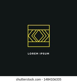 Modern flat flawless mono line emblem logo