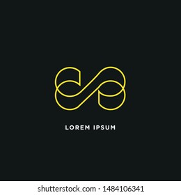 Modern flat flawless mono line emblem logo