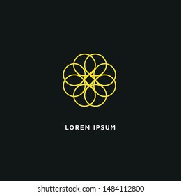 Modern flat flawless mono line emblem logo