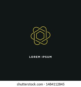 Modern flat flawless mono line emblem logo