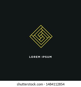 Modern flat flawless mono line emblem logo