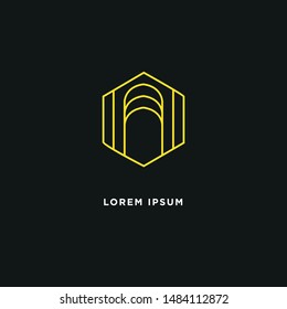 Modern flat flawless mono line emblem logo