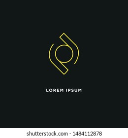 Modern flat flawless mono line emblem logo