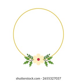 Modern Flat Flower Frame for Wedding Programs, Menus, or Thank You Cards