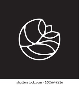 Modern flat flower logo emblem