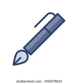 Modern flat fountain pen colorful icon