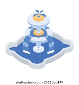 Modern flat Fountains Isometric Icon