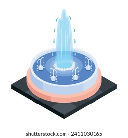 Modern flat Fountains Isometric Icon