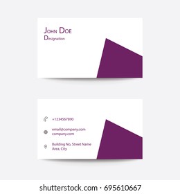 Modern Flat Freelancer Business Card - Violet Triangle
