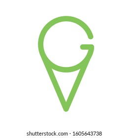 Modern flat g letter ice cream logo design emblem