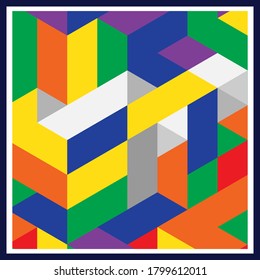 Modern flat geometric abstract pattern. Stylish invitation for graphic background design