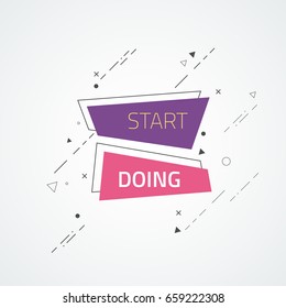 Modern flat geometric banners. Trendy vector illustration.