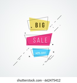 Modern flat geometric banners. Trendy vector illustration.