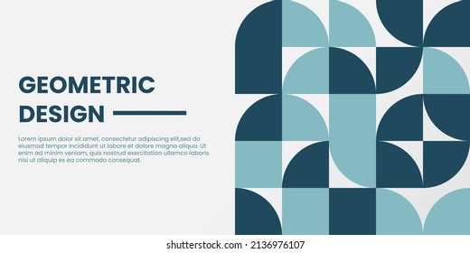 Modern flat geometric shapes background. Minimal abstract geometry grid pattern banner presentation illustration for poster, flyer, cover, brochure, header, web, texture, backdrop, wallpaper