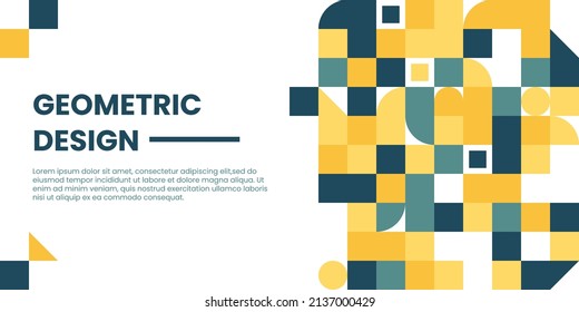 Fondo geométrico plano moderno. Mínimo de geometría abstracta patrón de rejilla ilustración de presentación de pancartas para afiche, volante, portada, folleto, cabecera, web, textura, fondo, papel pintado