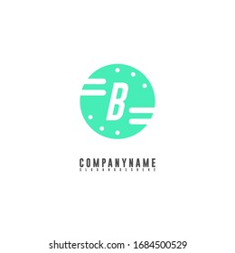 modernes flaches grünes Logo-Logo B Creative Design Konzept.