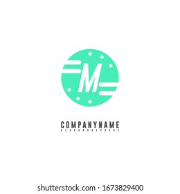 moderno concepto de diseño creativo con el logotipo M.